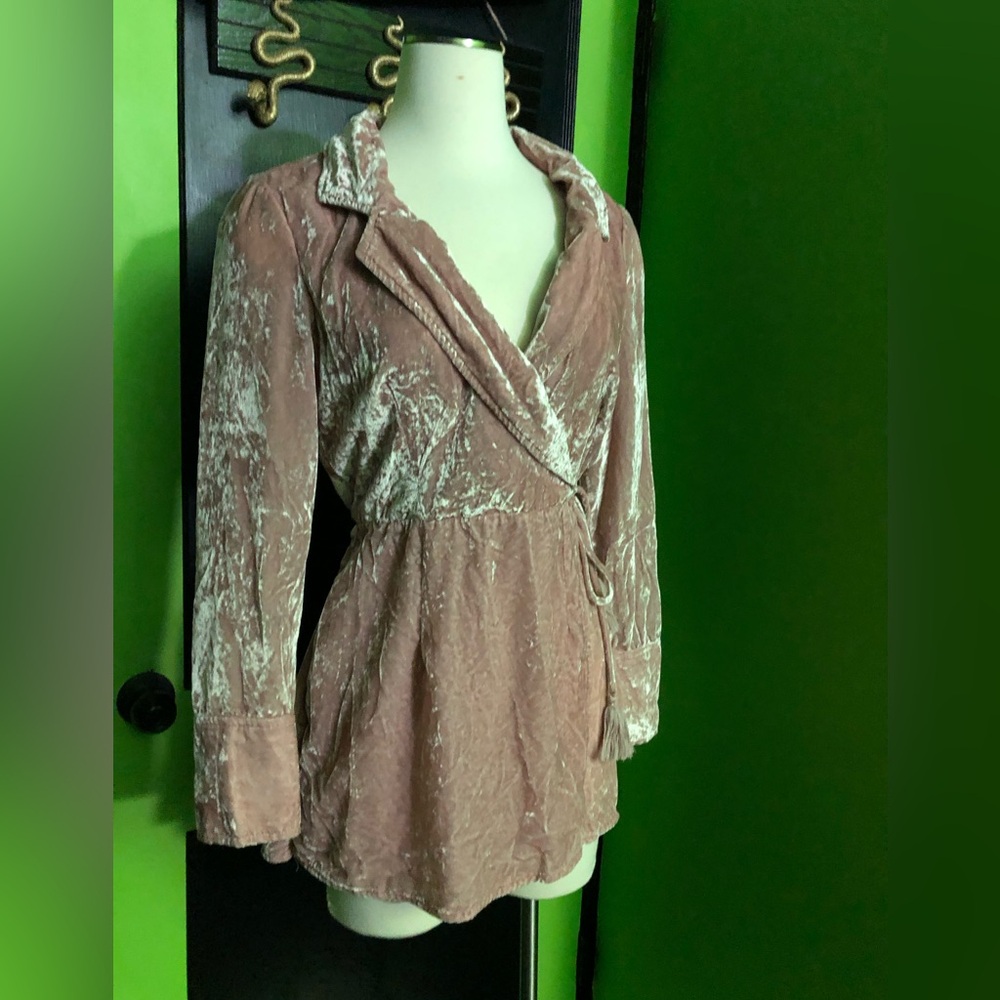 Free People Viola Velvet Wrapped Dress/Romper in Pink